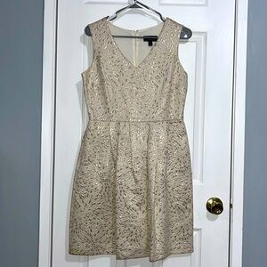 Cynthia Rowley Ivory Metallic Cocktail Dress